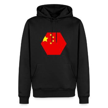 Drapeau de la Chine - Sweat à capuche Premium bio Homme - noir - Devant - Nico (187cm)