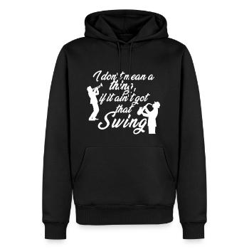 Swing - Männer Premium Bio Hoodie - Schwarz - Vorne - Nico (187cm)