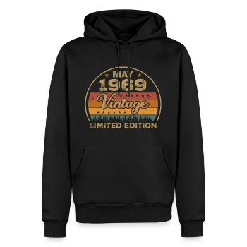 Don de mai Mai 1969 Jubilé Mai 1969 Mai 1969 - Sweat à capuche Premium bio Homme - noir - Devant - Nico (187cm)