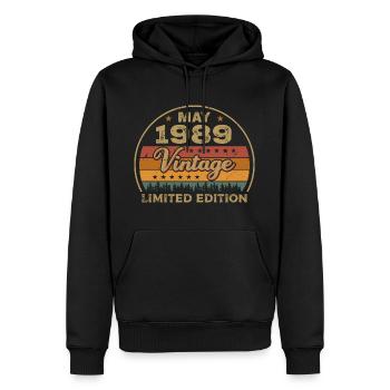 May Gift May 1989 Jubilee May 1989 May 1989 - Men’s Premium Organic Hoodie - black - Front - Nico (187cm)