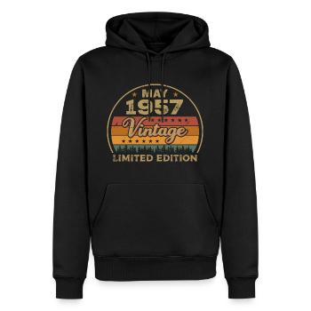 Mai Geschenk Mai 1957 Jubiläum Mai 1957 May 1957 - Männer Premium Bio Hoodie - Schwarz - Vorne - Nico (187cm)