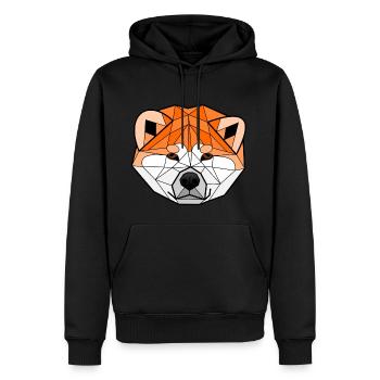 Akita Inu geometrique - Sweat à capuche Premium bio Homme - noir - Devant - Nico (187cm)