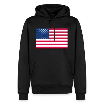 Stars and Stripes - Männer Premium Bio Hoodie - Schwarz - Vorne - Nico (187cm)