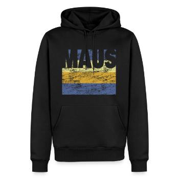 Maus - Männer Premium Bio Hoodie - Schwarz - Vorne - Nico (187cm)