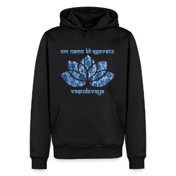 mantra om namo bhagavate vasudevaya e 206 - Männer Premium Bio Hoodie - Schwarz - Vorne - Nico (187cm)