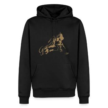 German Shepherd Motif Grid - Men’s Premium Organic Hoodie - black - Front - Nico (187cm)
