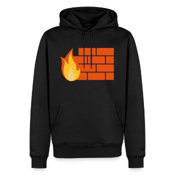 Firewall - Männer Premium Bio Hoodie - Schwarz - Vorne - Nico (187cm)