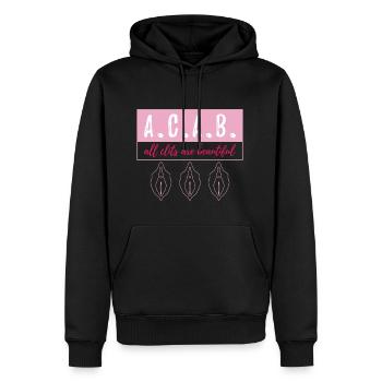 A.C.A.B. - All Clits Are Beautiful - Sweat à capuche Premium bio Homme - noir - Devant - Nico (187cm)