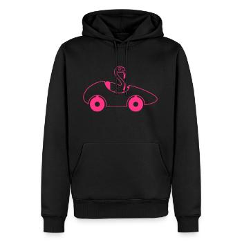 voiture conduite de la pelouse voiture de sport permis de conduire flaming - Sweat à capuche Premium bio Homme - noir - Devant - Nico (187cm)
