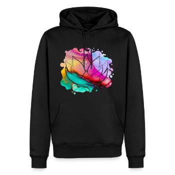 fleur de lotus - Sweat à capuche Premium bio Homme - noir - Devant - Nico (187cm)
