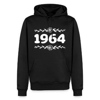 1964 Jahrgang 1964 Retro 1964 Jubiläum 1964 - Männer Premium Bio Hoodie - Schwarz - Vorne - Nico (187cm)