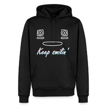 Miata_keep_smilin - Männer Premium Bio Hoodie - Schwarz - Vorne - Nico (187cm)
