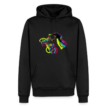 BMX TAILWHIP - Sweat à capuche Premium bio Homme - noir - Devant - Nico (187cm)