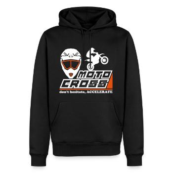 motocross - Sweat à capuche Premium bio Homme - noir - Devant - Nico (187cm)