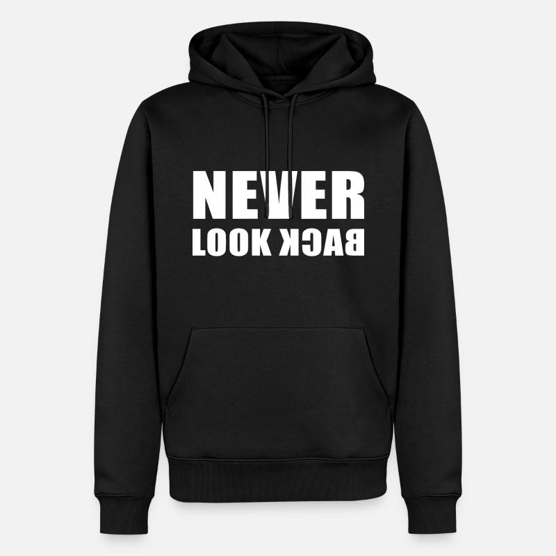 Never Look Back - Männer Premium Bio Hoodie - Schwarz