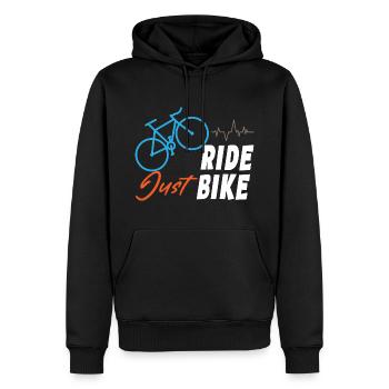 Just Ride Bike - Männer Premium Bio Hoodie - Schwarz - Vorne - Nico (187cm)