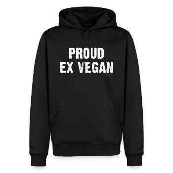 Proud Ex Vegan - Men’s Premium Organic Hoodie - black - Front - Nico (187cm)