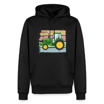 Traktor Trecker Landwirt Bauer - Männer Premium Bio Hoodie - Schwarz - Vorne - Nico (187cm)