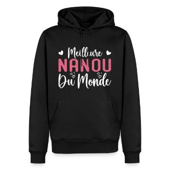 Nanou Geschenk Bestes Nanou der Welt - Männer Premium Bio Hoodie - Schwarz - Vorne - Nico (187cm)