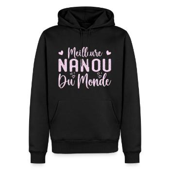 Nanou Geschenk Bestes Nanou der Welt - Männer Premium Bio Hoodie - Schwarz - Vorne - Nico (187cm)