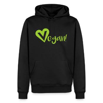 Vegan Veganer - Männer Premium Bio Hoodie - Schwarz - Vorne - Nico (187cm)