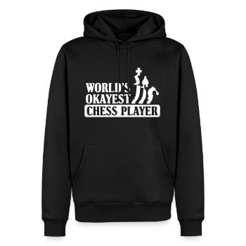 World okayest chess player - Männer Premium Bio Hoodie - Schwarz - Vorne - Nico (187cm)