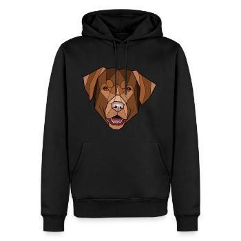 Labrador chocolat - Folken - Sweat à capuche Premium bio Homme - noir - Devant - Nico (187cm)