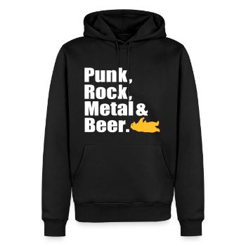 punk rock metal et bière - Sweat à capuche Premium bio Homme - noir - Devant - Nico (187cm)