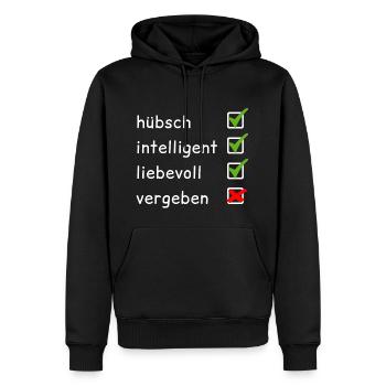 Single Spruch Flirt witzig Anmache clever - Männer Premium Bio Hoodie - Schwarz - Vorne - Nico (187cm)