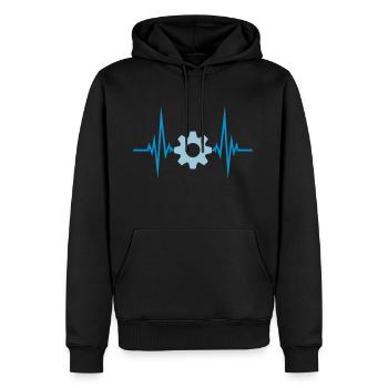 mechanisch puls frequenz herzschlag arbeiter ingen - Männer Premium Bio Hoodie - Schwarz - Vorne - Nico (187cm)
