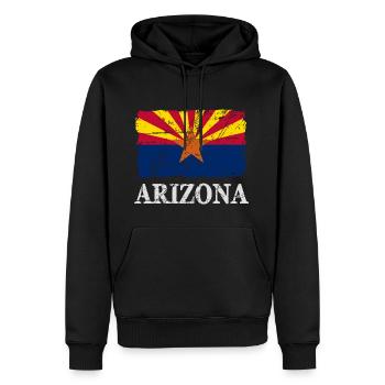Drapeau Arizona Bannière Drapeau Bannière - Sweat à capuche Premium bio Homme - noir - Devant - Nico (187cm)