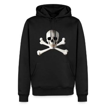Crane Piraten - Männer Premium Bio Hoodie - Schwarz - Vorne - Nico (187cm)