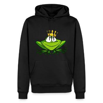 Grenouille Prince - Grenouille - Sweat à capuche Premium bio Homme - noir - Devant - Nico (187cm)