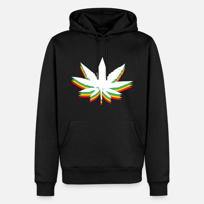 Weed Leaf - Männer Premium Bio Hoodie - Schwarz