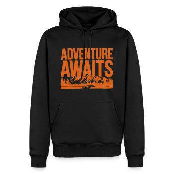 Adventure Awaits – Mountains and Nature Design - Men’s Premium Organic Hoodie - black - Front - Nico (187cm)