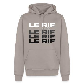 Le Rif du Maroc - Sweat à capuche Premium bio Homme - taupe - Devant - Nico (187cm)