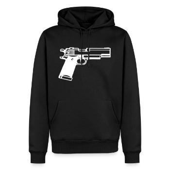 Pistolet - Sweat à capuche Premium bio Homme - noir - Devant - Nico (187cm)