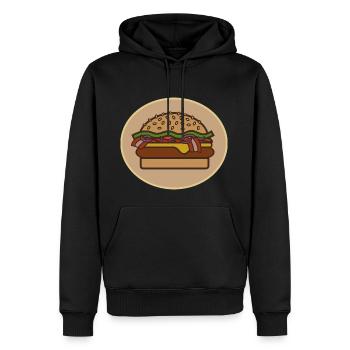 Cheeseburger - Sweat à capuche Premium bio Homme - noir - Devant - Nico (187cm)