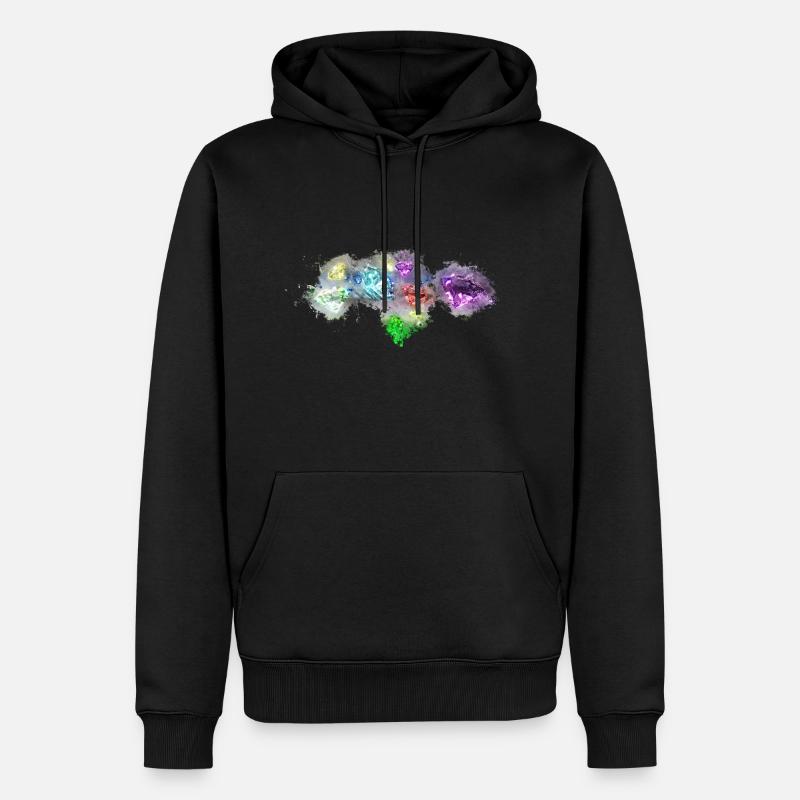 Diamanten Schmuck hell glühend - Männer Premium Bio Hoodie - Schwarz