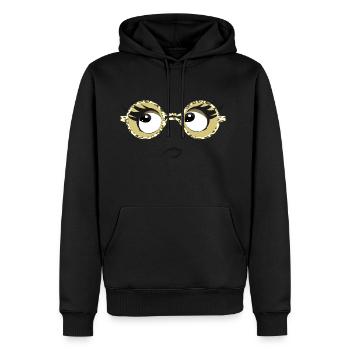 lunettes yeux - Sweat à capuche Premium bio Homme - noir - Devant - Nico (187cm)