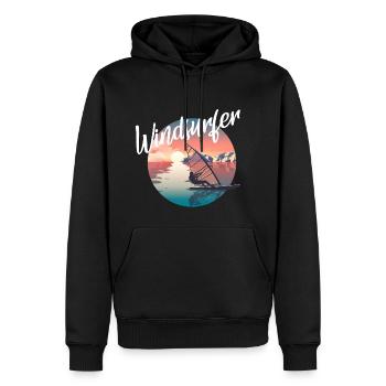 Windsurfer - Men’s Premium Organic Hoodie - black - Front - Nico (187cm)