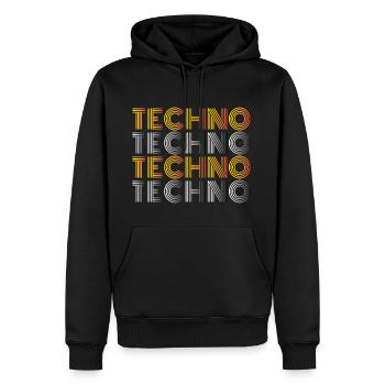 Techno Techno Techno Techno minimal shirt - Men’s Premium Organic Hoodie - black - Front - Nico (187cm)