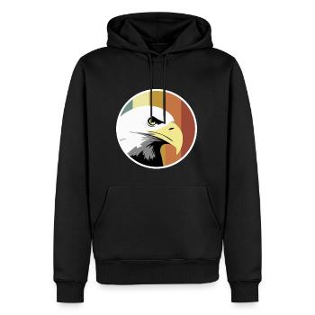 Adler - Männer Premium Bio Hoodie - Schwarz - Vorne - Nico (187cm)