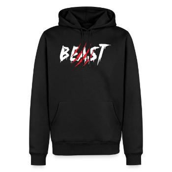 Partenaire de cadeau de bête regarde relation partenariat - Sweat à capuche Premium bio Homme - noir - Devant - Nico (187cm)