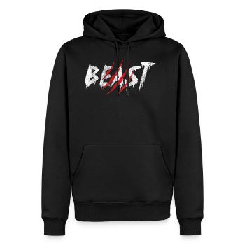 Partenaire de cadeau de bête regarde relation partenariat - Sweat à capuche Premium bio Homme - noir - Devant - Nico (187cm)