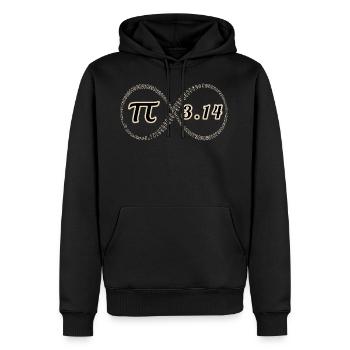 Pi - Männer Premium Bio Hoodie - Schwarz - Vorne - Nico (187cm)