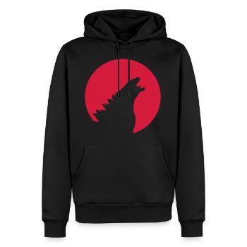 Kaiju in der Flagge von Japan - Männer Premium Bio Hoodie - Schwarz - Vorne - Nico (187cm)