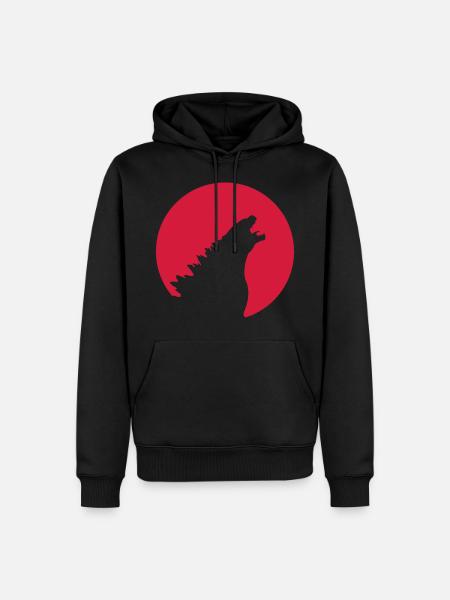 Kaiju in der Flagge von Japan - Männer Premium Bio Hoodie - Schwarz
