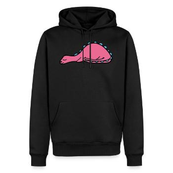 dormir dino dinosaure enfants mignon rose nouveau - Sweat à capuche Premium bio Homme - noir - Devant - Nico (187cm)
