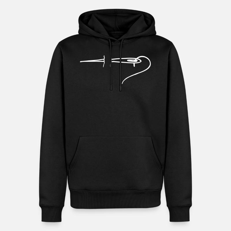 Needle - Männer Premium Bio Hoodie - Schwarz